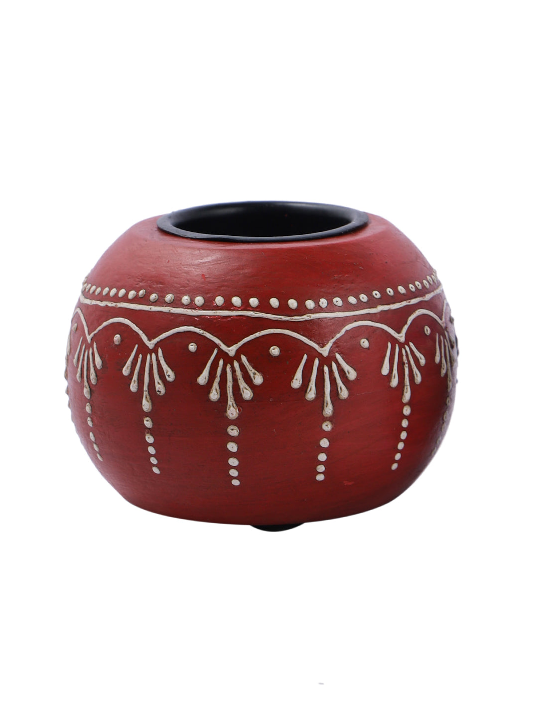 Red & Blue 2 Pieces Wooden Candle Holders