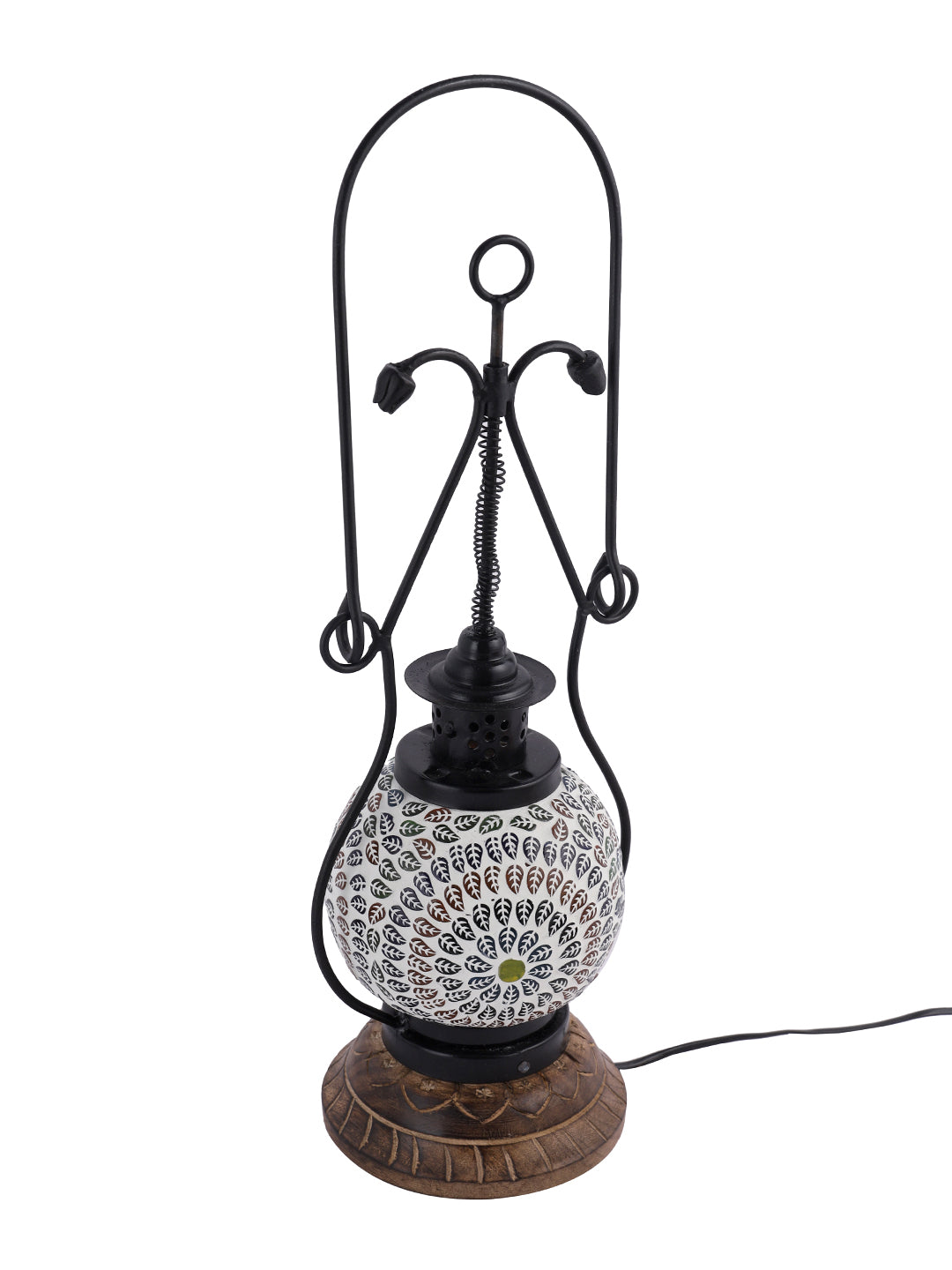 Traditional Lantern Style Lamp with Coloured Glass