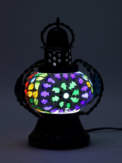 Handcrafted Table Lamp with Coloured Glass