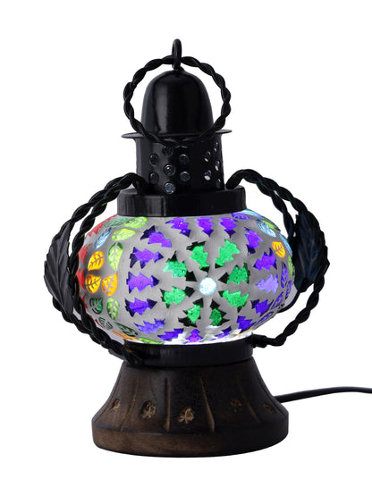 Handcrafted Table Lamp with Coloured Glass