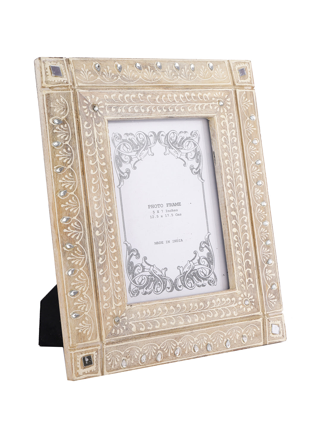 Beige & White Wooden Photo Frame