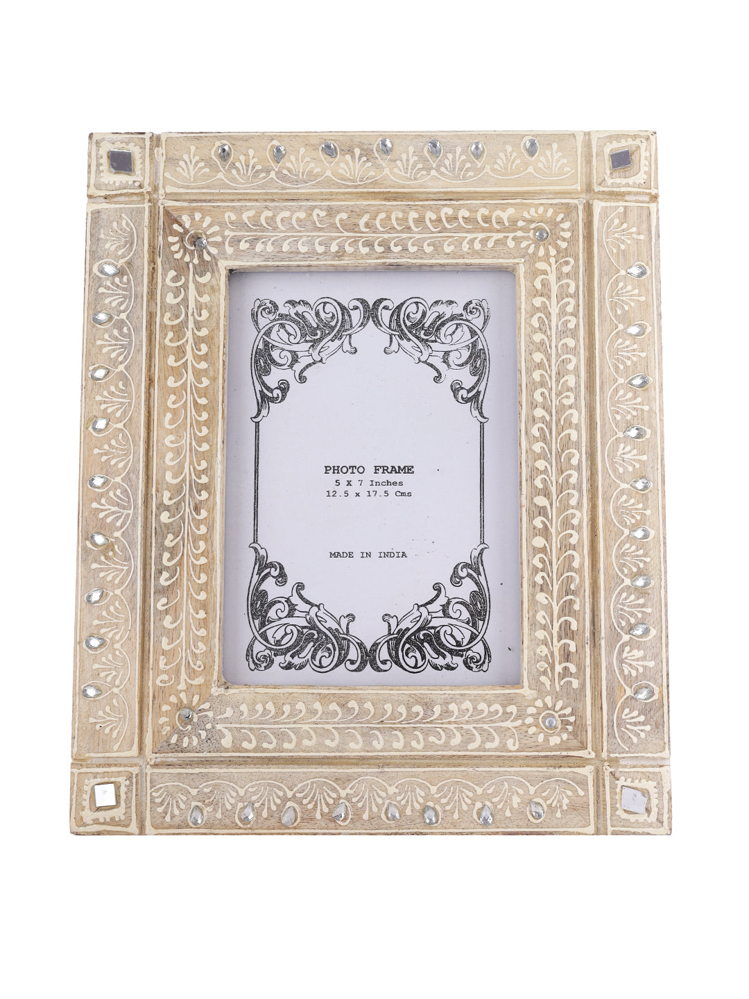 Beige & White Wooden Photo Frame