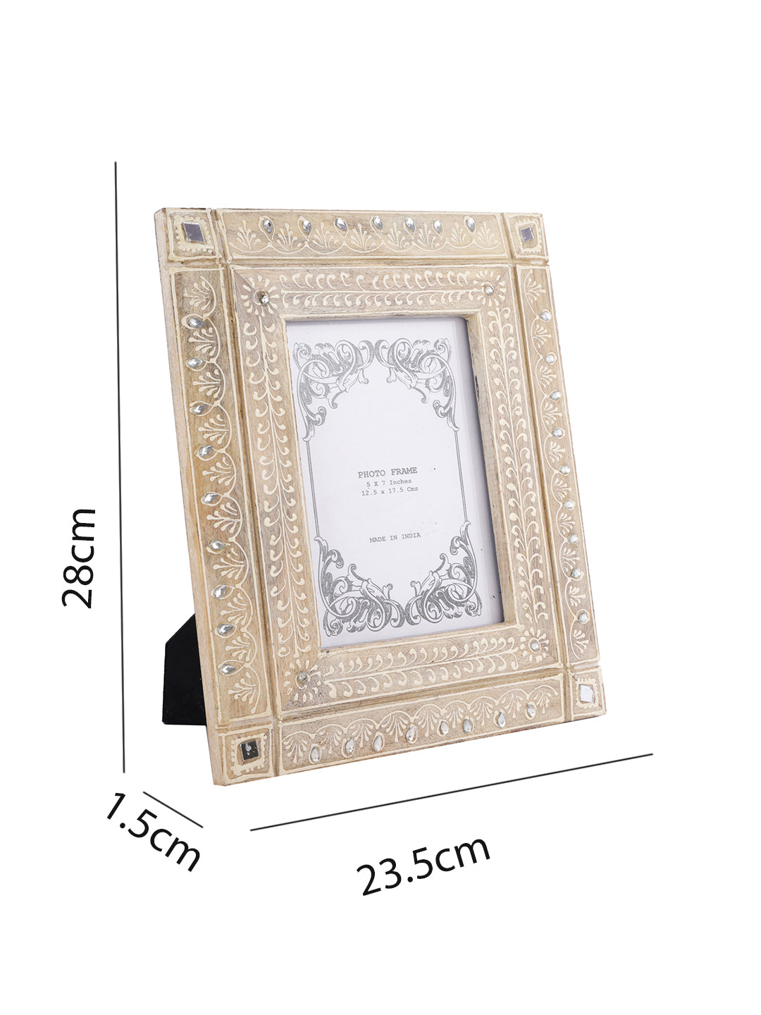 Beige & White Wooden Photo Frame