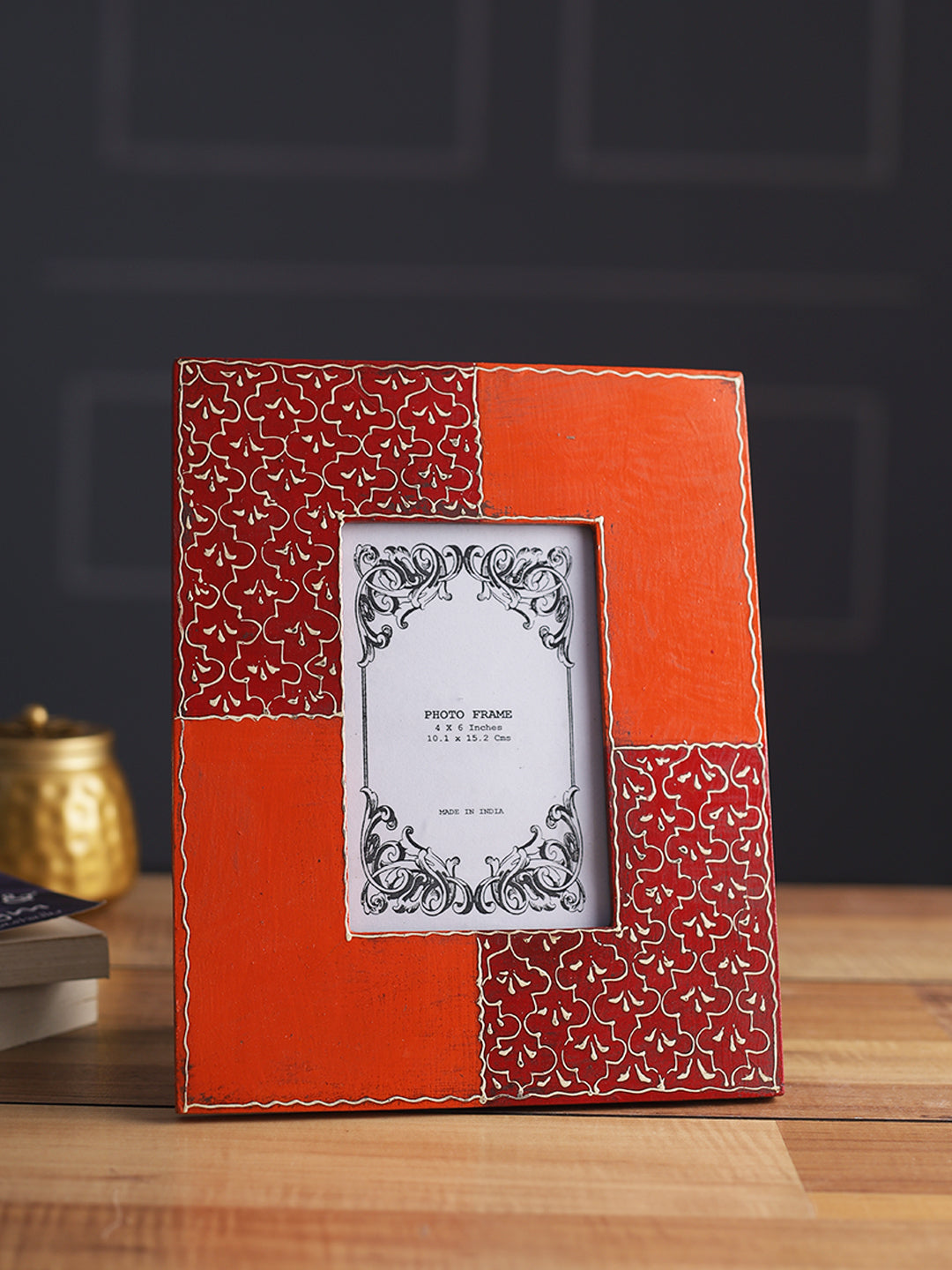 Red & Orange Table Top Wooden Photo Frame