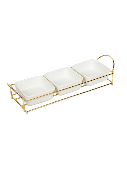 Rectangular Golden Metal Tray