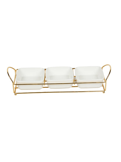 Rectangular Golden Metal Tray