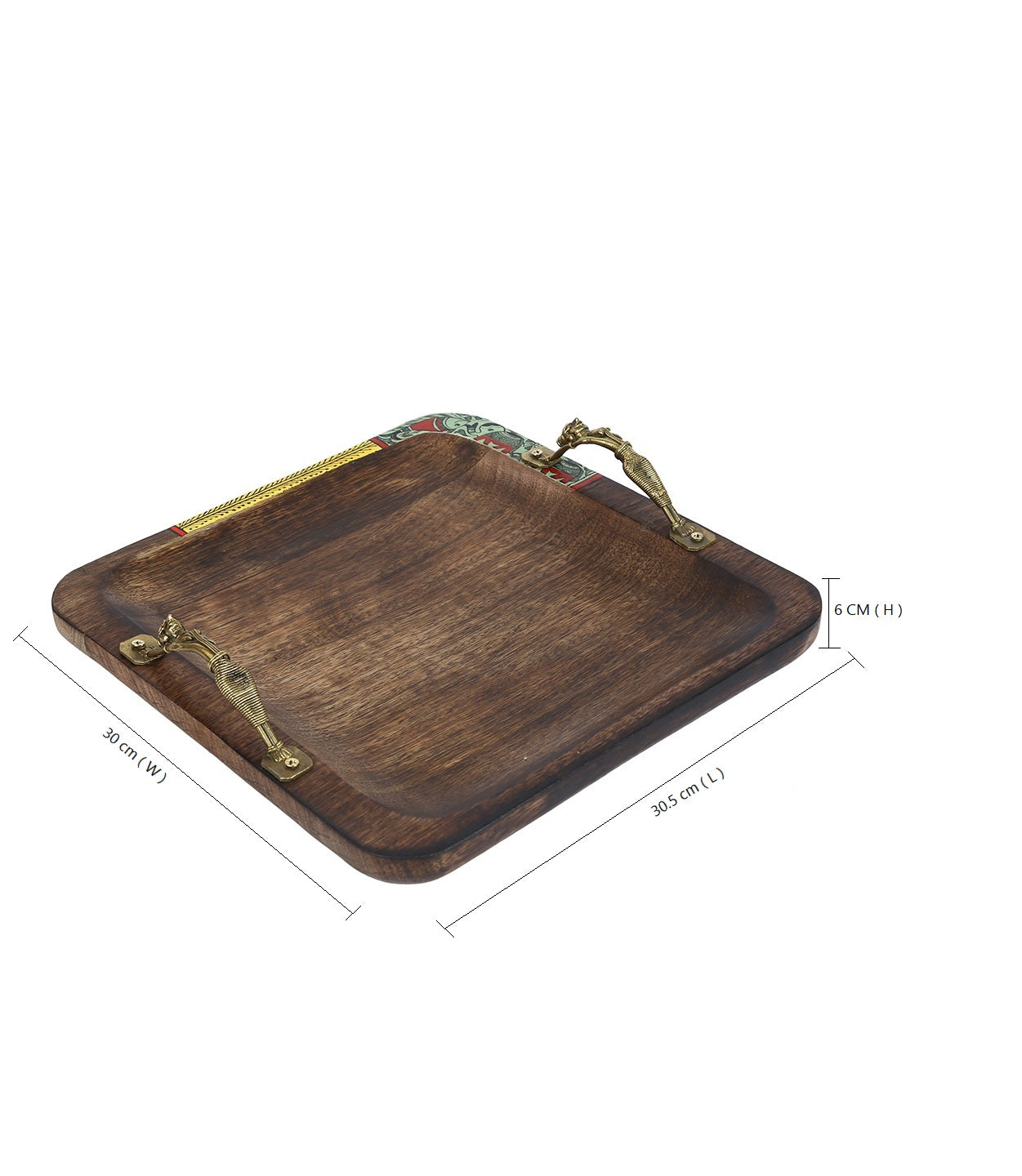 Quadrilateral Tray With Designer Handles