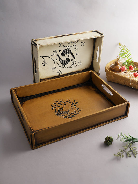 Set of 2 Handmade Wooden Tray