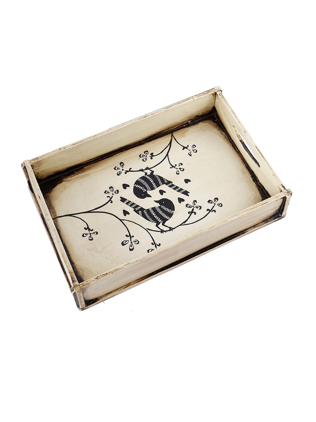 Hancrafted Love Birds Printed Wooden Tray