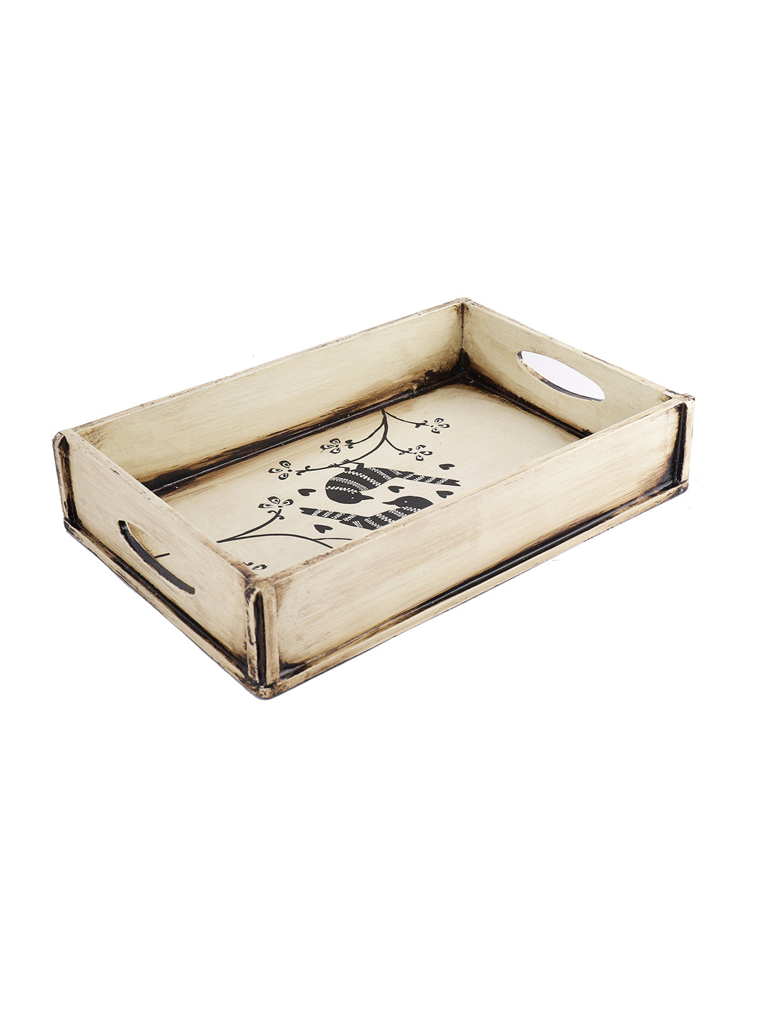 Hancrafted Love Birds Printed Wooden Tray