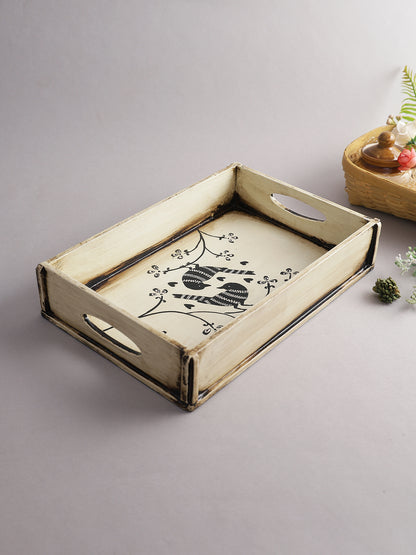 Hancrafted Love Birds Printed Wooden Tray