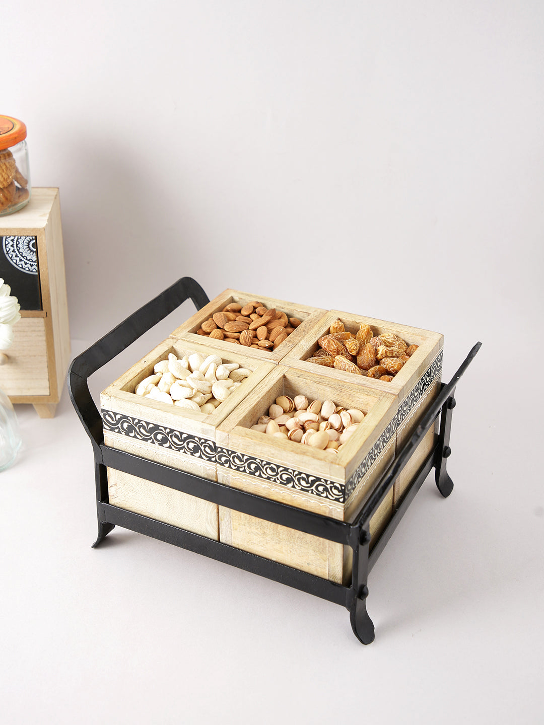 Handcrafted 4 section snacks Tray