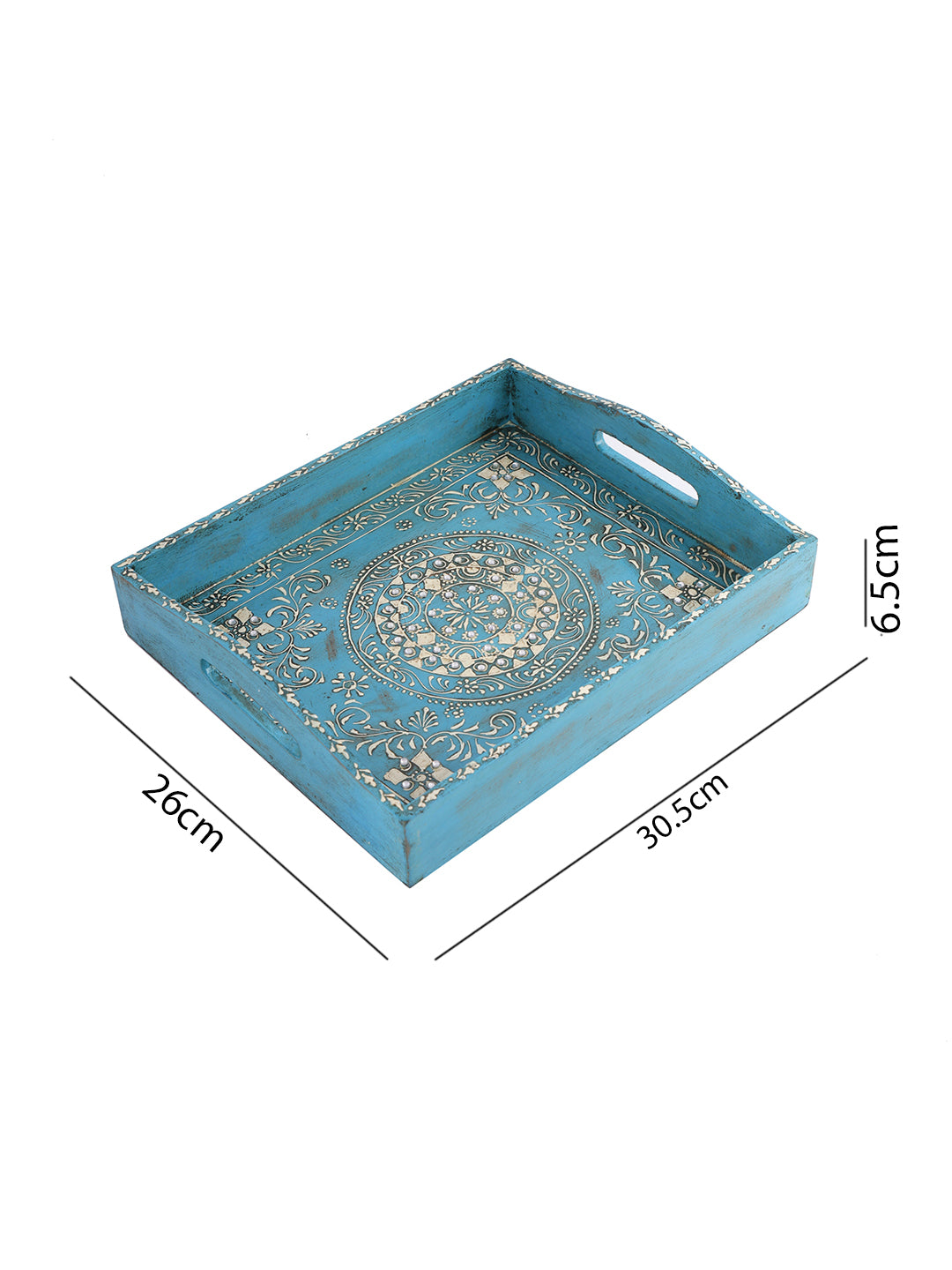 Rajasthani Prints Handcrafted Wooden Tray