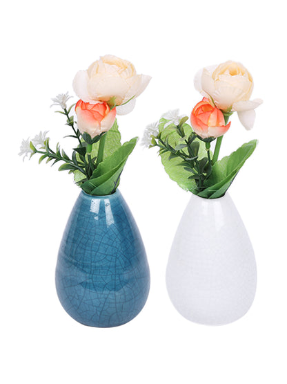 Set of Two Vases with Minimalist Metallica Finish