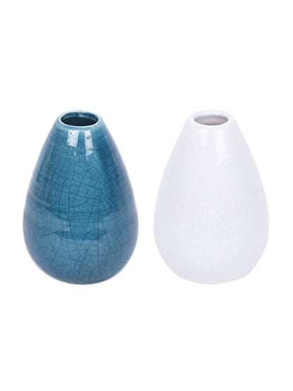 Set of Two Vases with Minimalist Metallica Finish