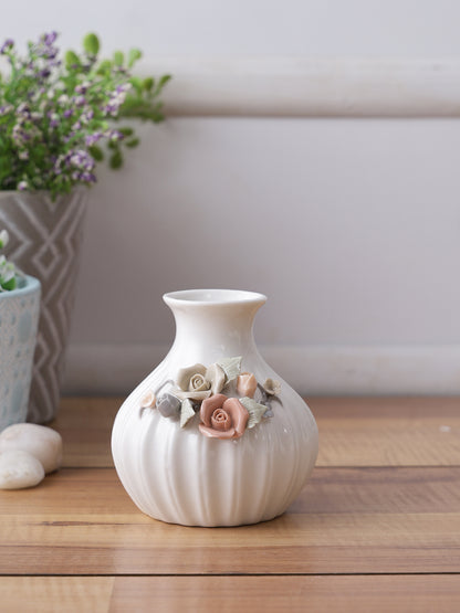 Three White Beautiful and Serene Vases