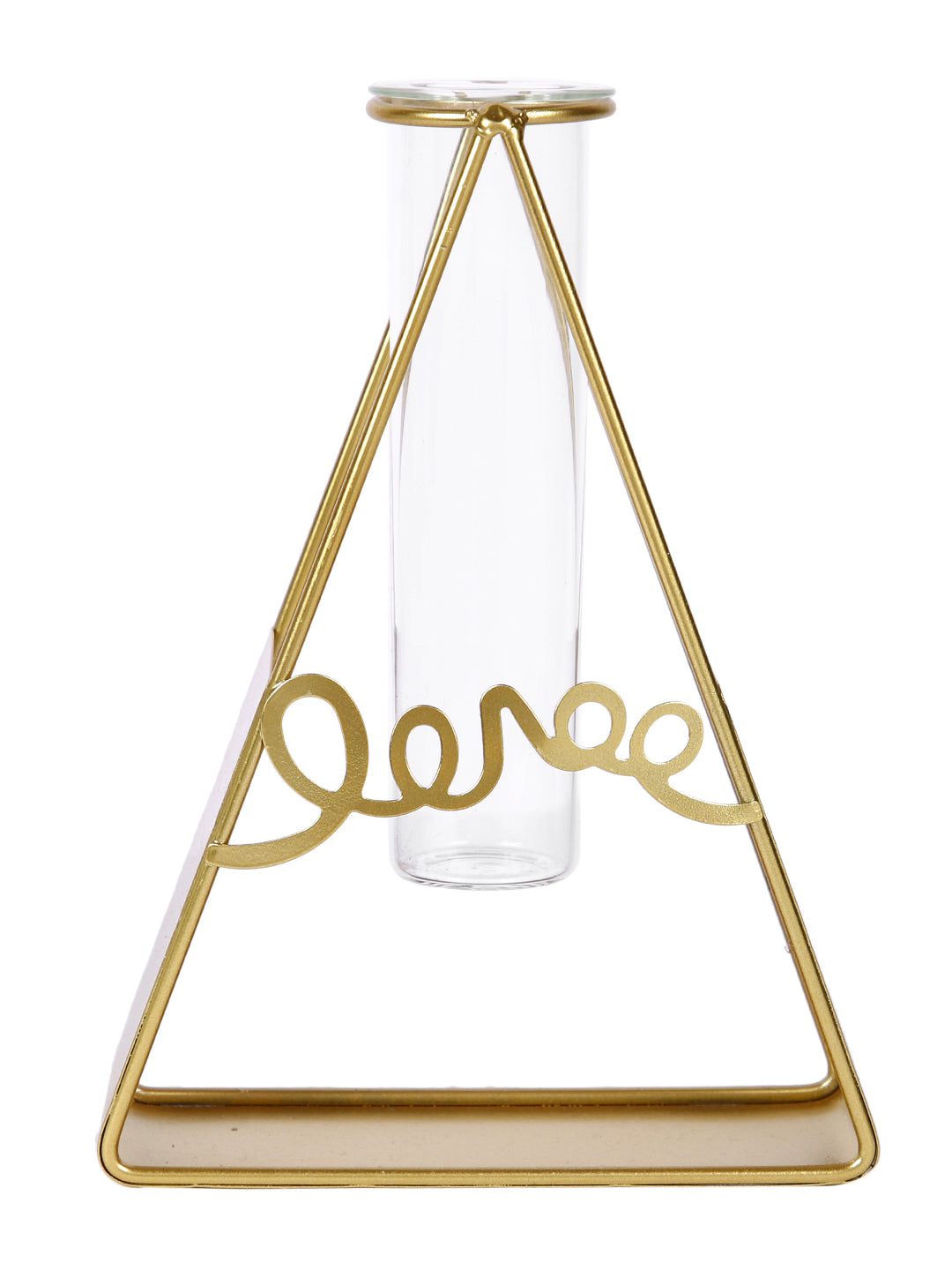 Transparent Metal & Glass Flower Vase