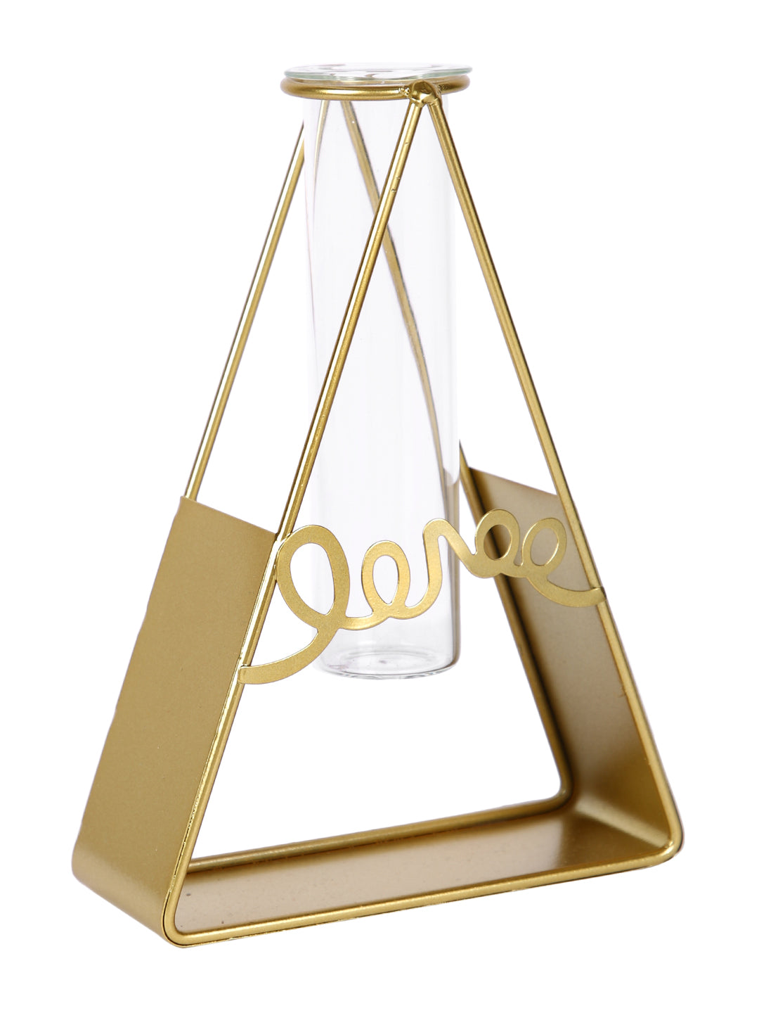 Transparent Metal & Glass Flower Vase