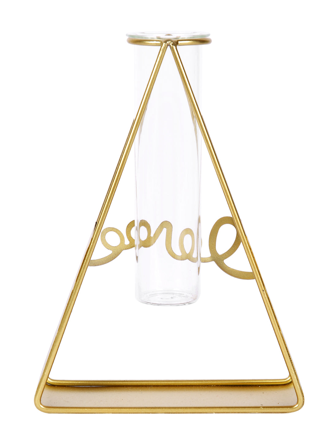 Transparent Metal & Glass Flower Vase