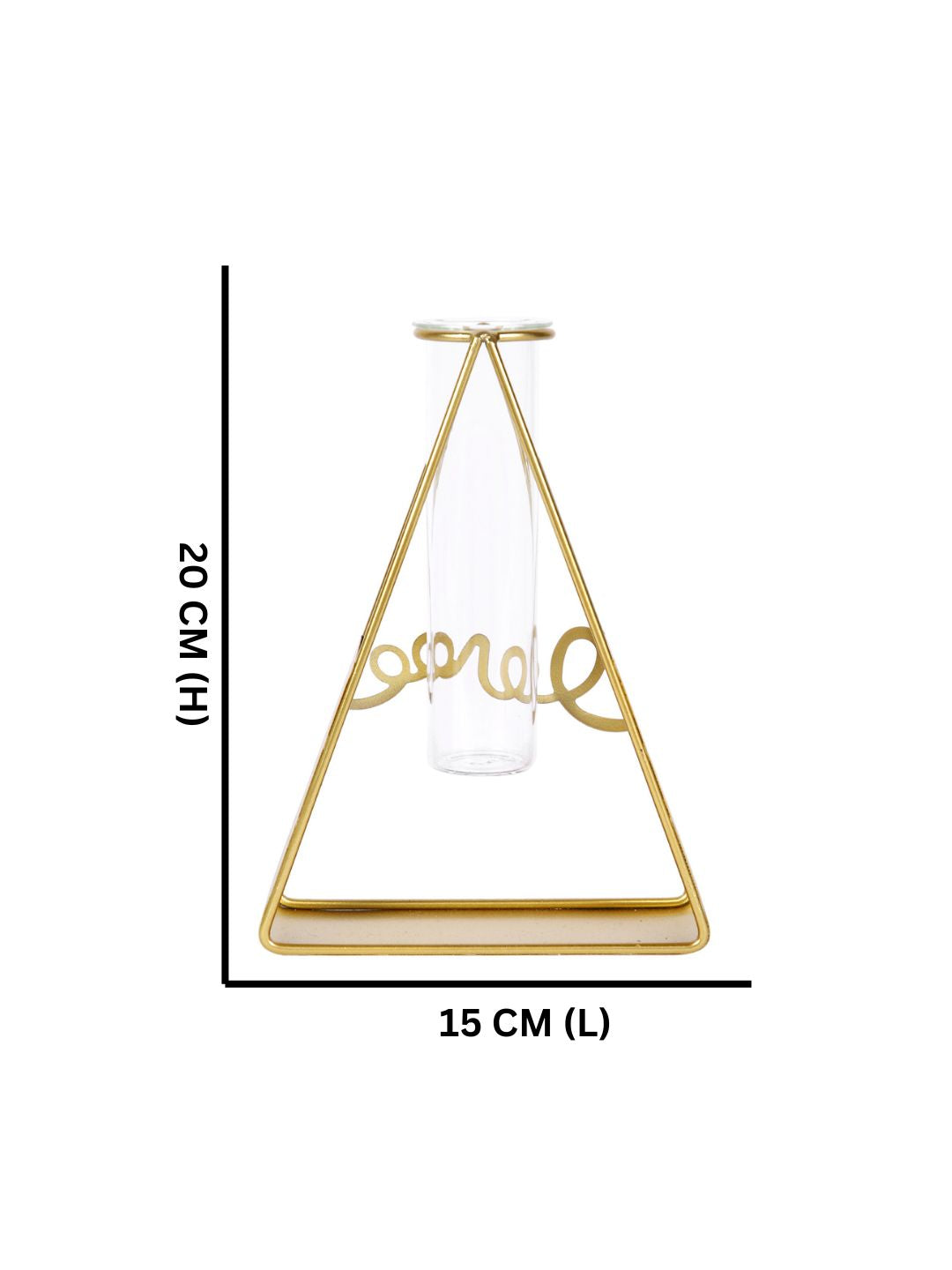 Transparent Metal & Glass Flower Vase