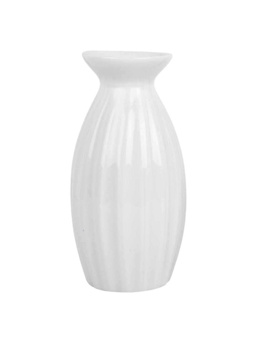 White & Pink Textured Ceramic Flower Vase