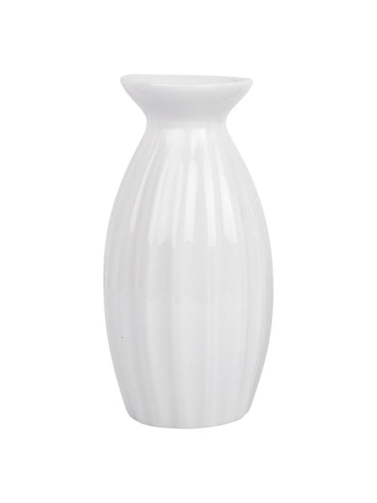 White & Pink Textured Ceramic Flower Vase