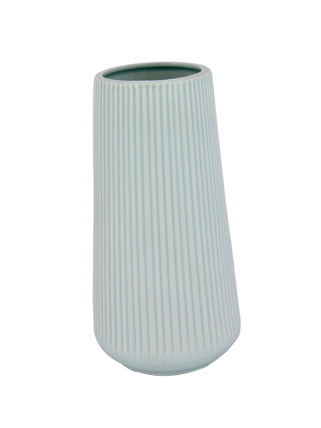 Cool and Calm Ribbed Ceramic Vase