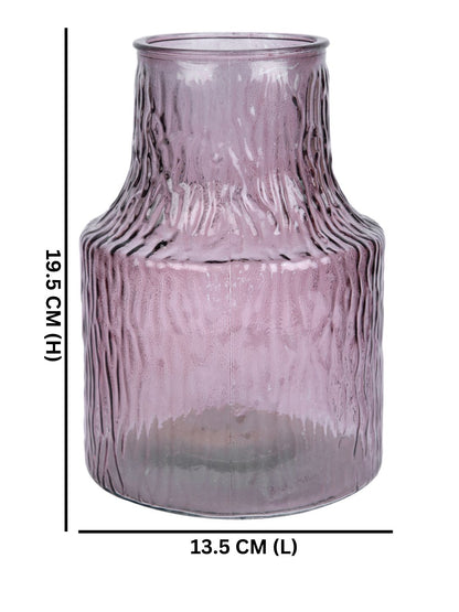 Ros Haze Dusky Pink Textured Glass Flower Vase