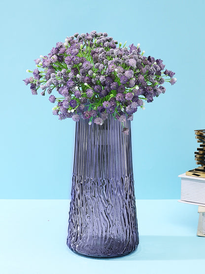 Obsidian Purple Wave Textured Glass Flower Vase