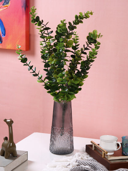 Obsidian Wave Grey Textured Glass Flower Vase