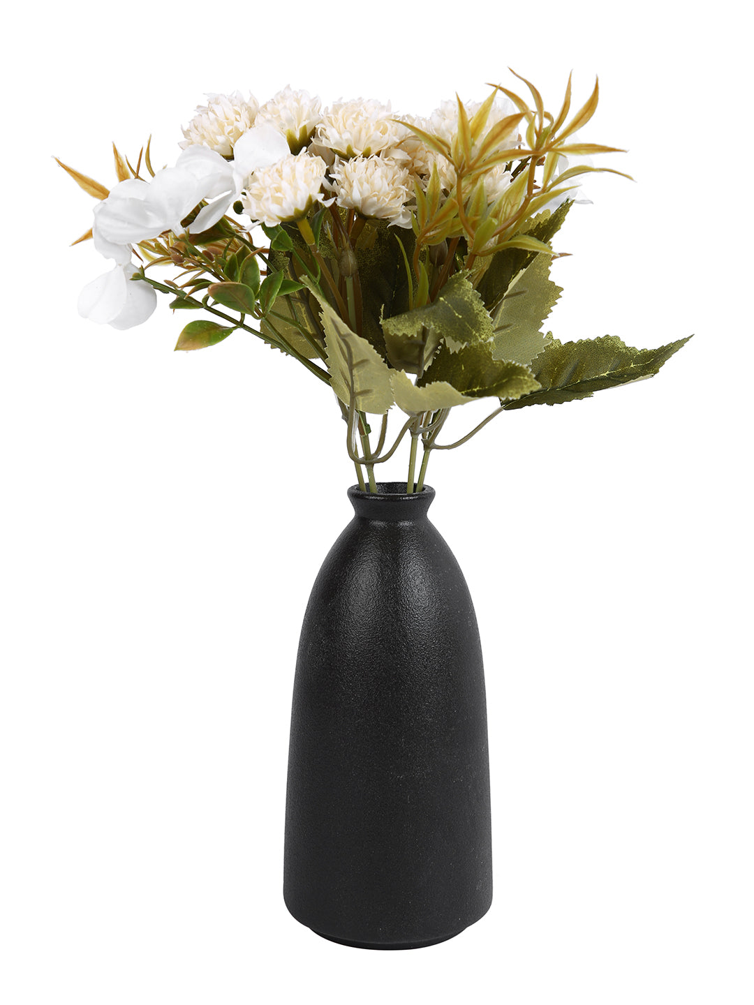 Midnight Noir Black Matte Ceramic Flower Vase