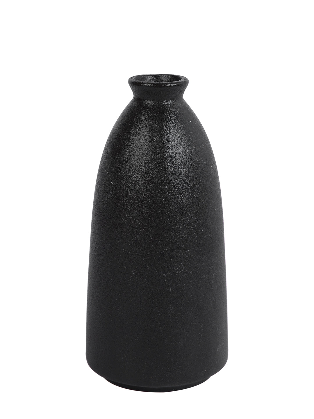Midnight Noir Black Matte Ceramic Flower Vase
