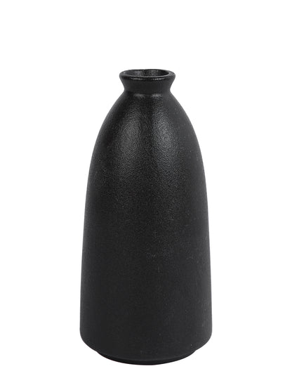 Midnight Noir Black Matte Ceramic Flower Vase