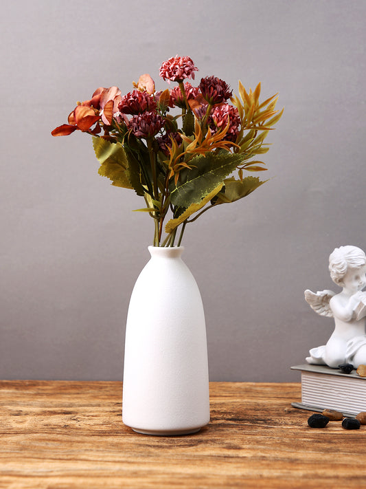 White Matte Ceramic Arctic Frost Flower Vase