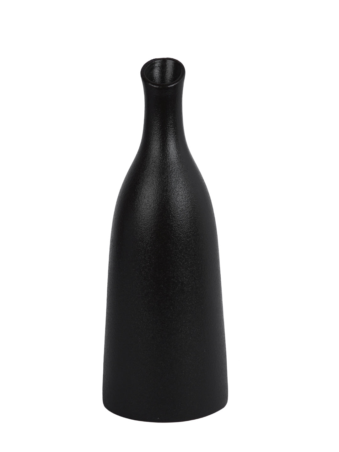 Black Midnight Elegance Matte Ceramic Flower Vase