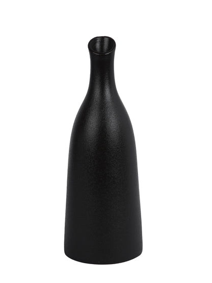 Black Midnight Elegance Matte Ceramic Flower Vase