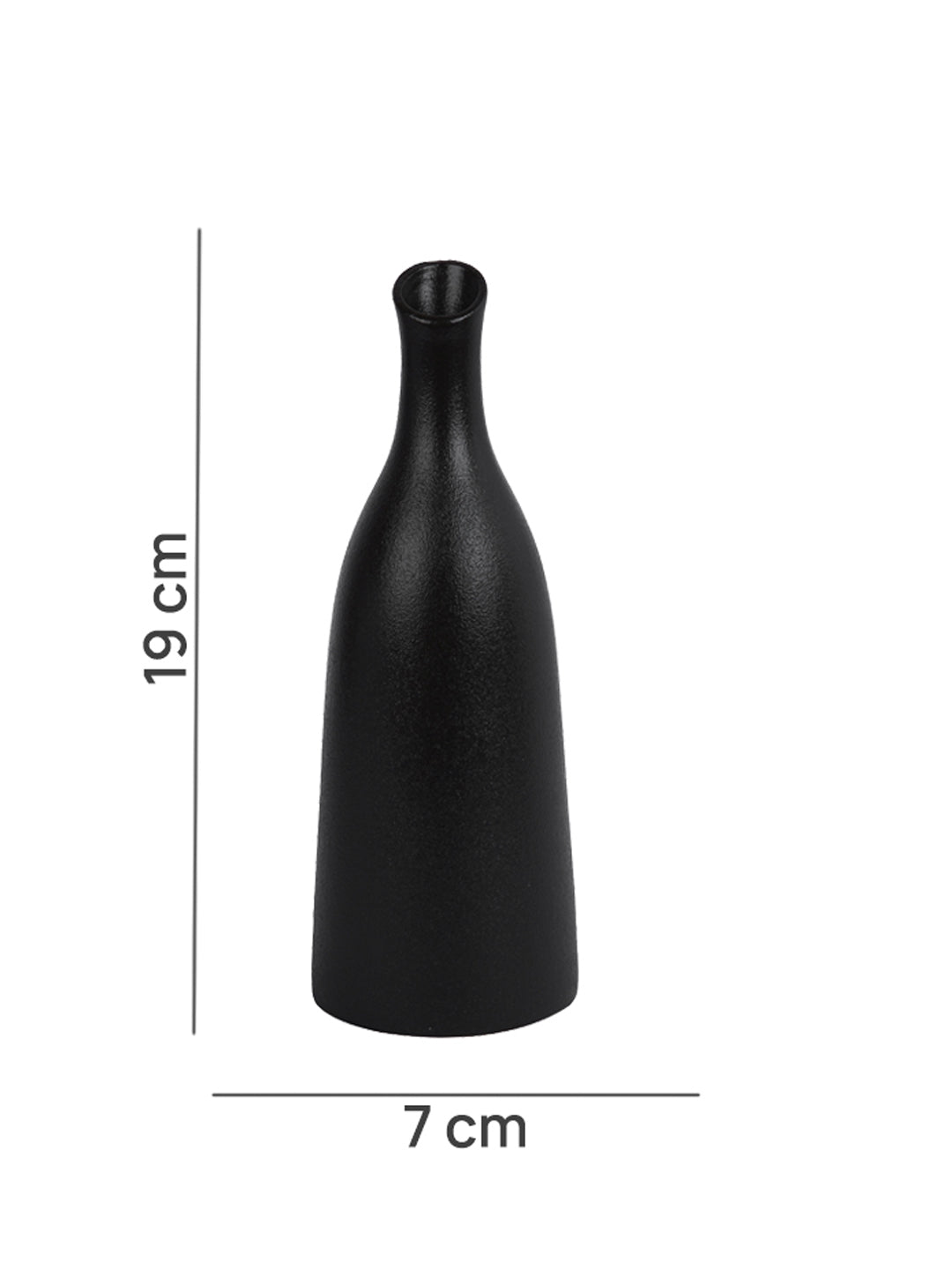 Black Midnight Elegance Matte Ceramic Flower Vase
