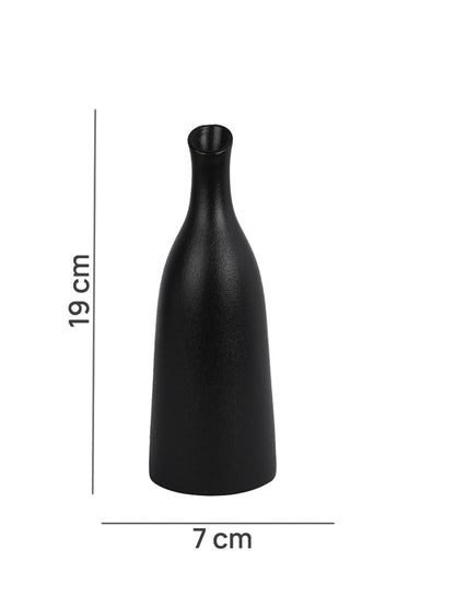 Black Midnight Elegance Matte Ceramic Flower Vase