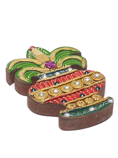 Kalesh Design Wood and Clay Jewelry Box