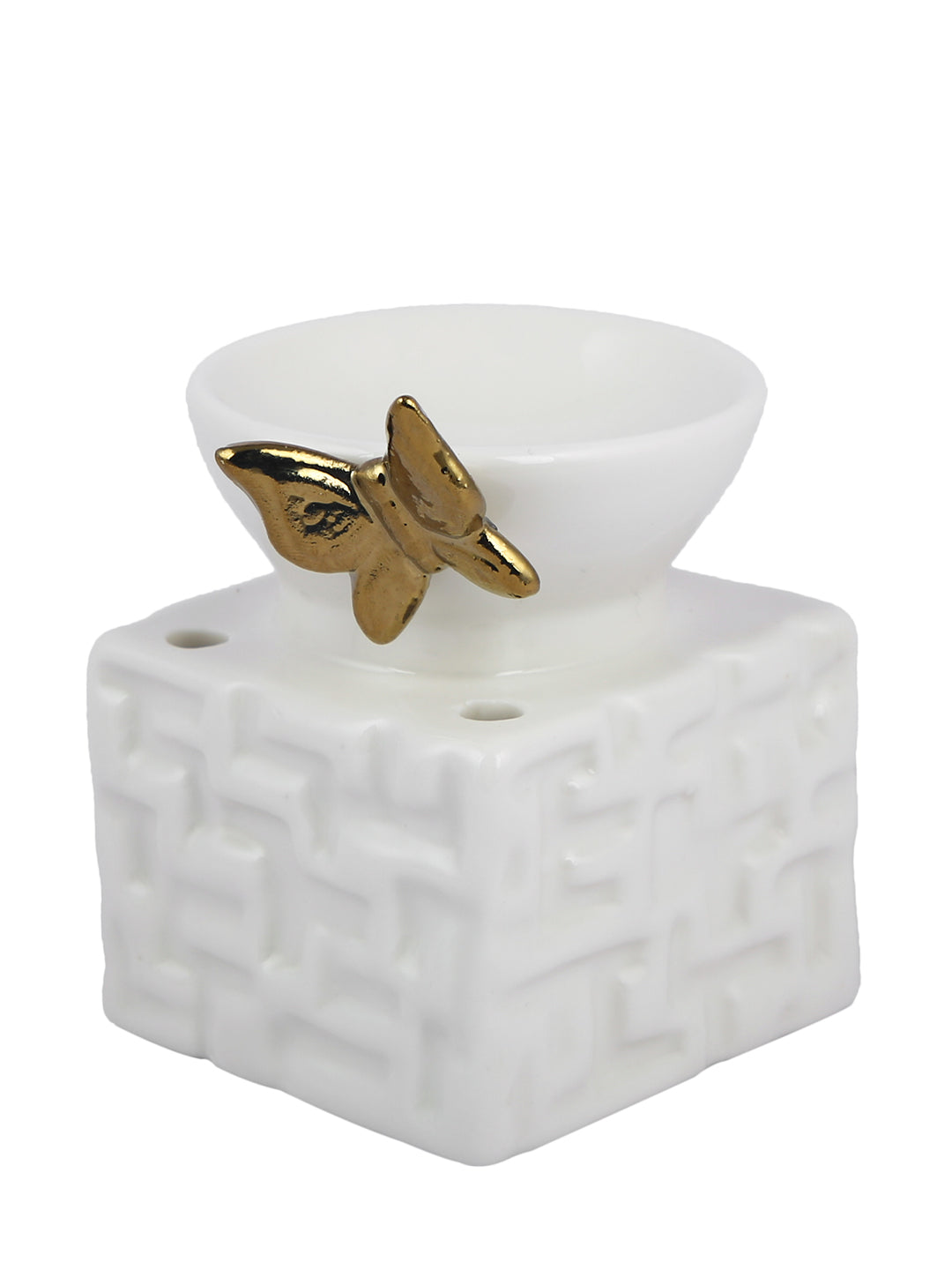 White & Yellow Textured Ceramic Aroma OilDiffusers
