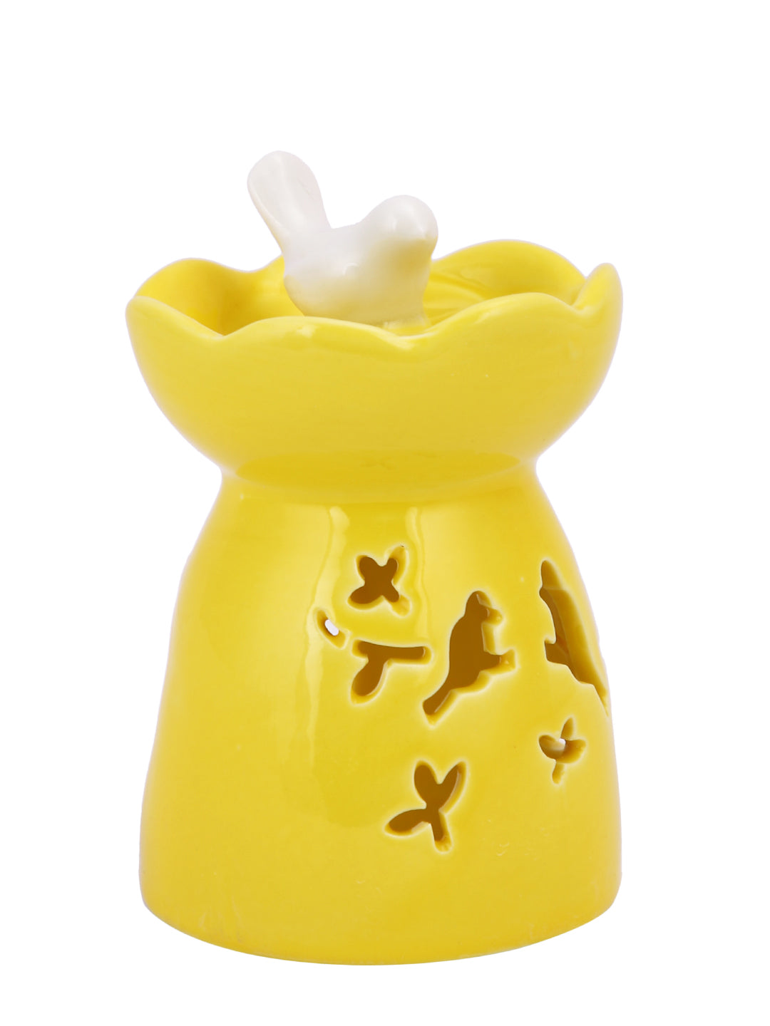 Meadow Yellow & White Textured Ceramic Aroma Oil Diffusers