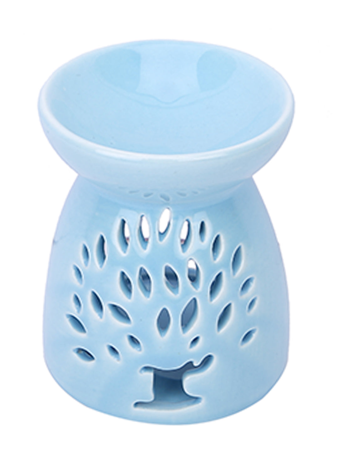 Artisan Crafted Pastel Blue Ceramic Essential Oil Burner Decor