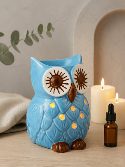 Blue & White Ceramic Owl Aroma Oil Diffusers