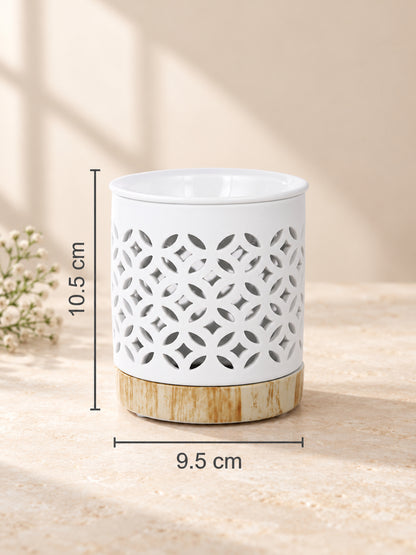 White & Beige Textured Ceramic Aroma OilDiffusers