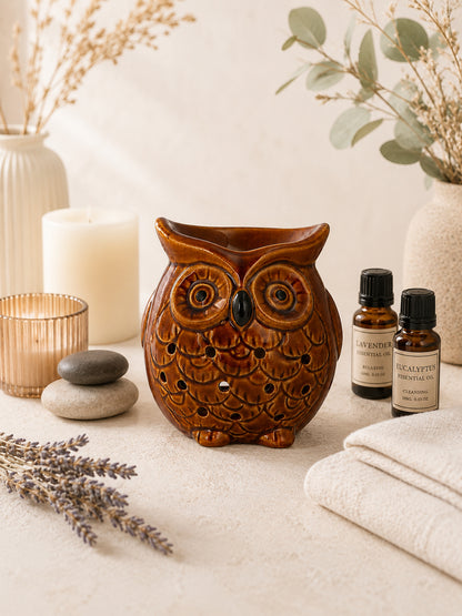 Brown Ceramic Owl Aroma OilDiffusers