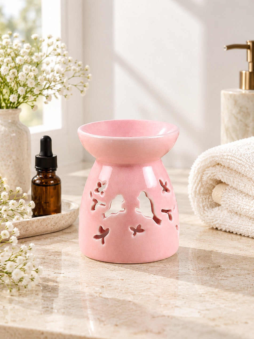 Pink Textured Ceramic Aroma OilDiffusers