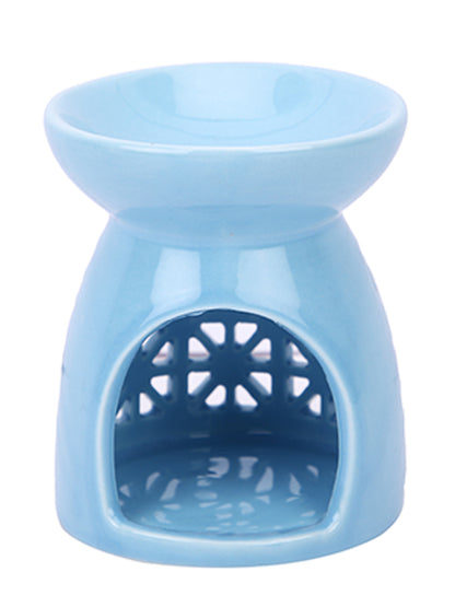 Artisanal Sky Blue Ceramic Oil Burner For Sophisticated Homes