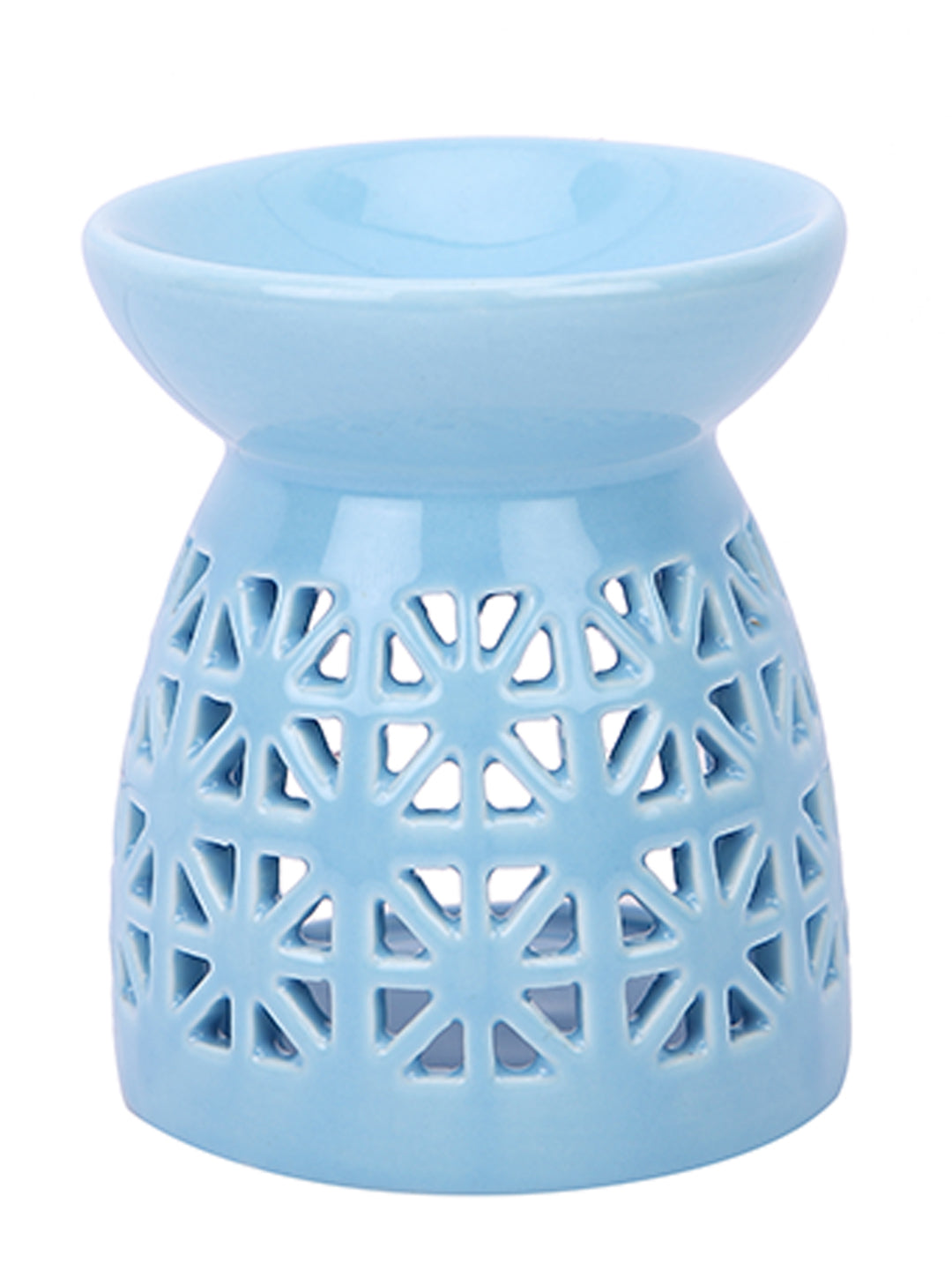Artisanal Sky Blue Ceramic Oil Burner For Sophisticated Homes