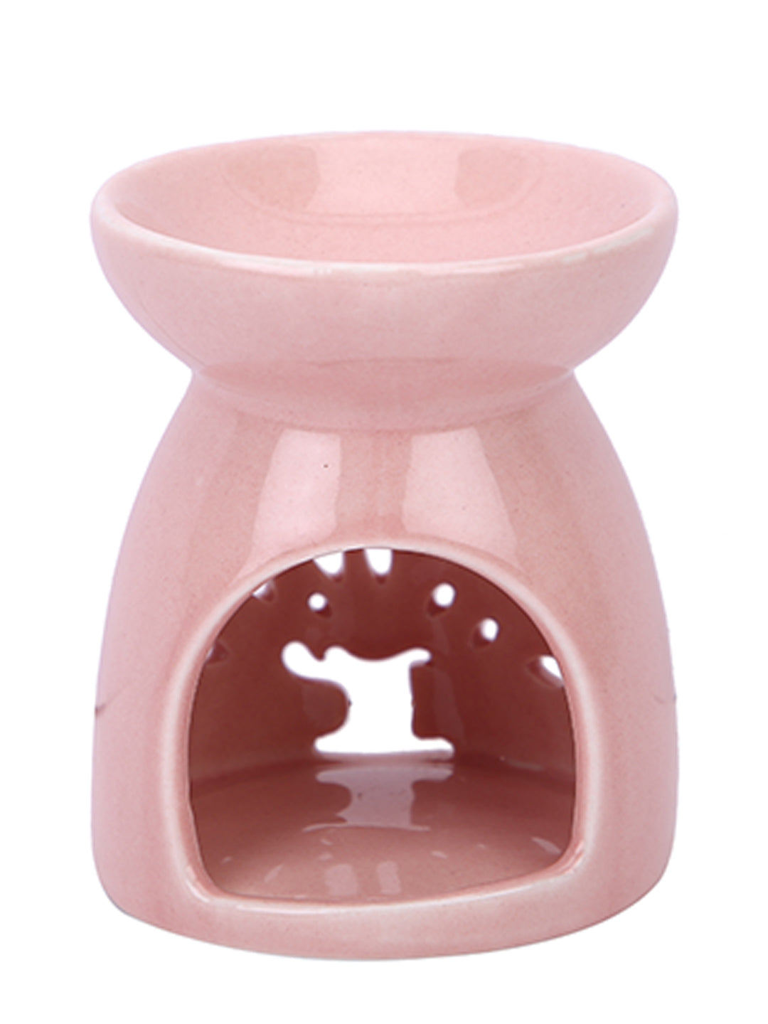 Artisanal Pink Ceramic Oil Burner For Sophisticated Home Fragrance