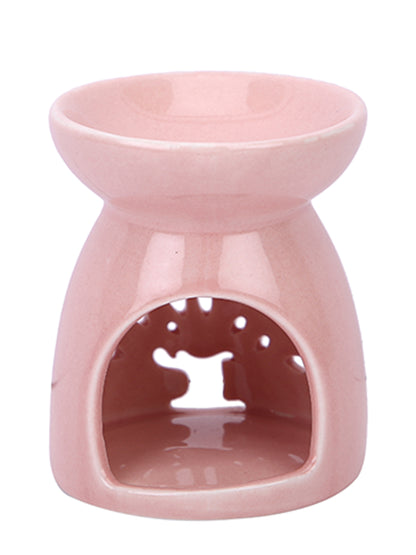 Artisanal Pink Ceramic Oil Burner For Sophisticated Home Fragrance